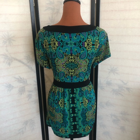 Apt. 9 Retro Floral Short Sleeve Top Size XL Deep V-Neck Multicolor Floral Top - Picture 11 of 15